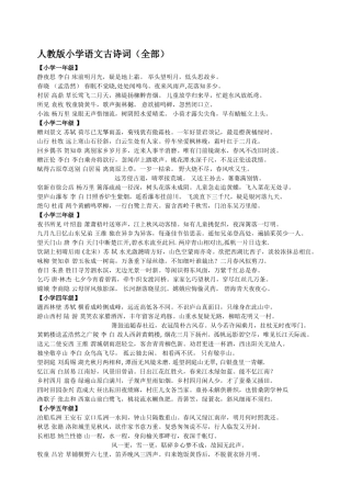 小学至初中诗词整理