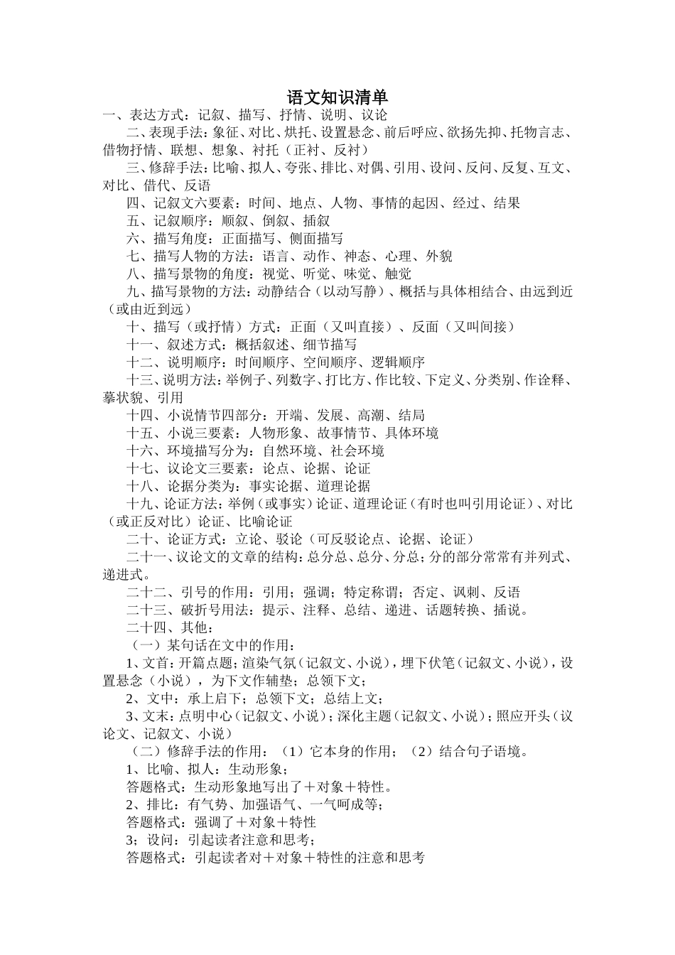 语文知识清单_第1页