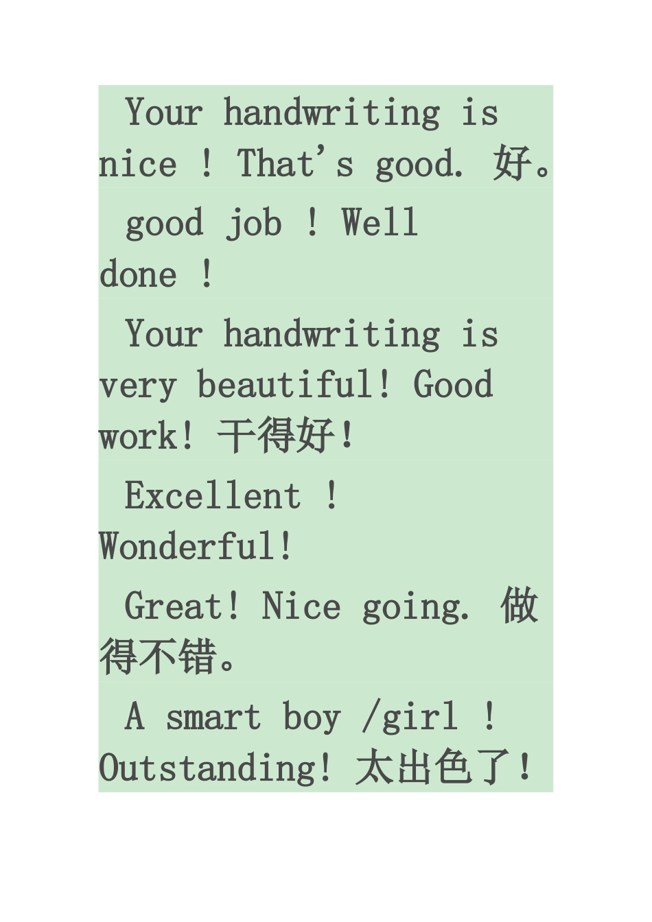 小学英语作业批改表扬用语_第2页