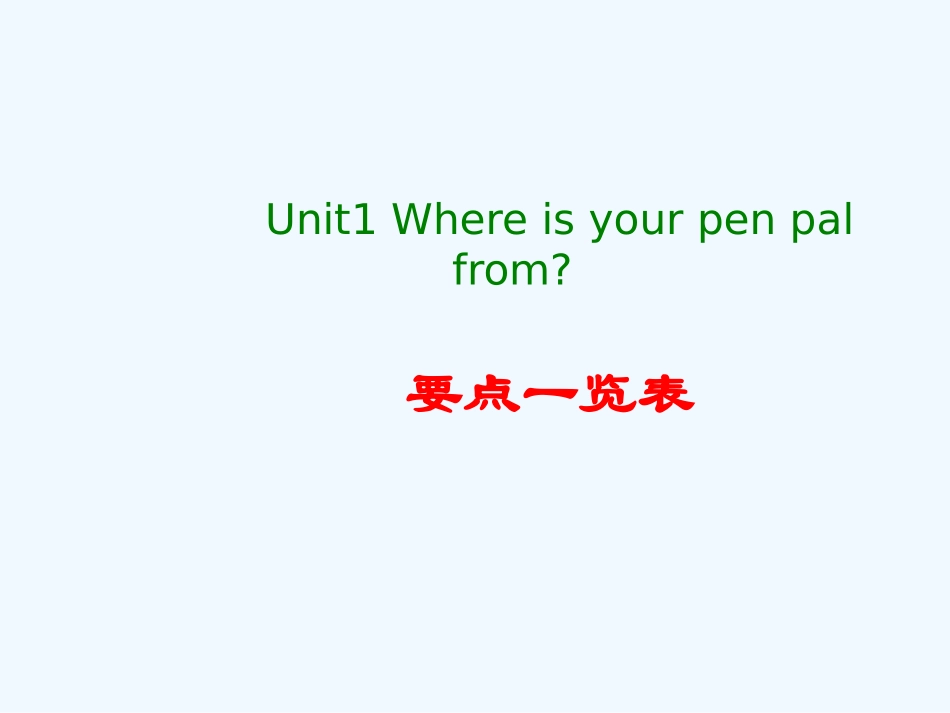 七年级英语下册 Revise Unit1课件 人教新目标版_第2页