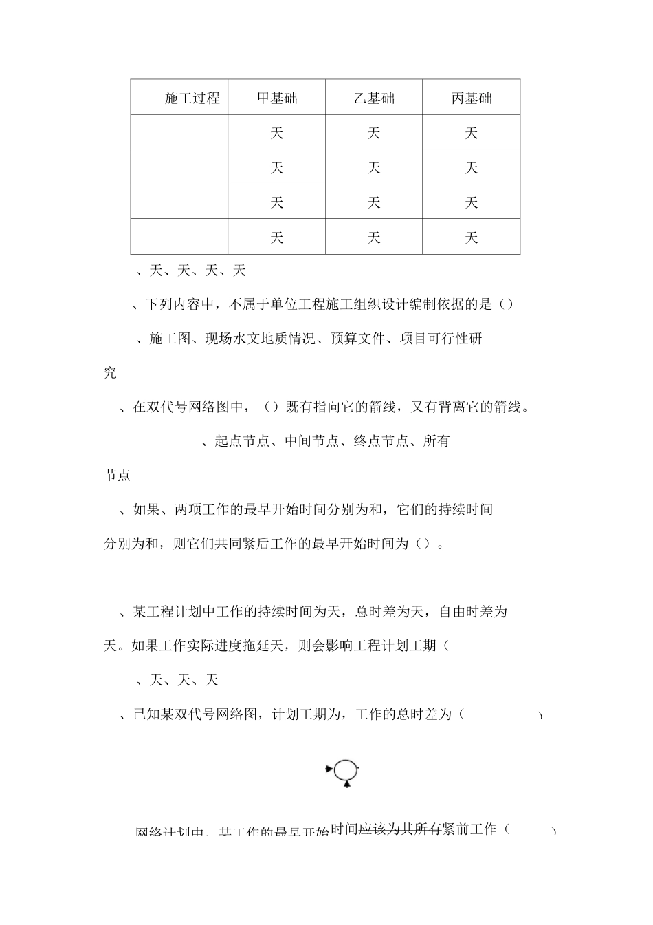 建筑施工组织试题及答案_第3页