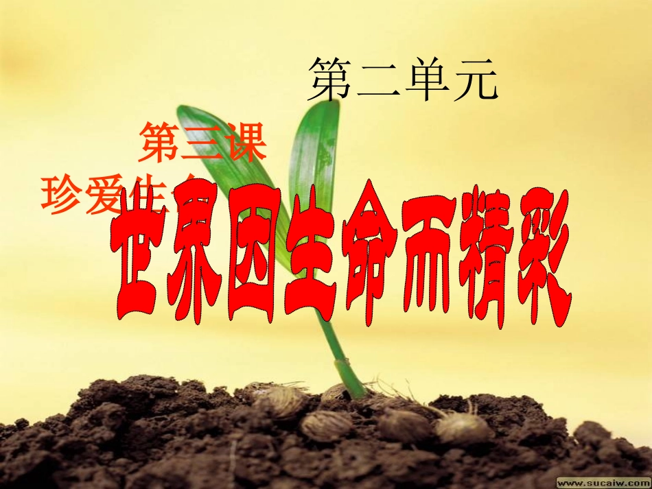 七年级上思想品德第三课第一框世界因生命而精彩_第1页