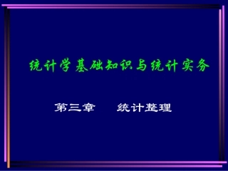 统计学基础知识与统计实务第3章