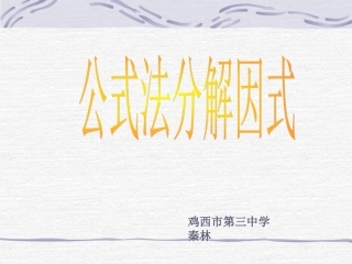 运用公式法第课时平方差公式分解因式