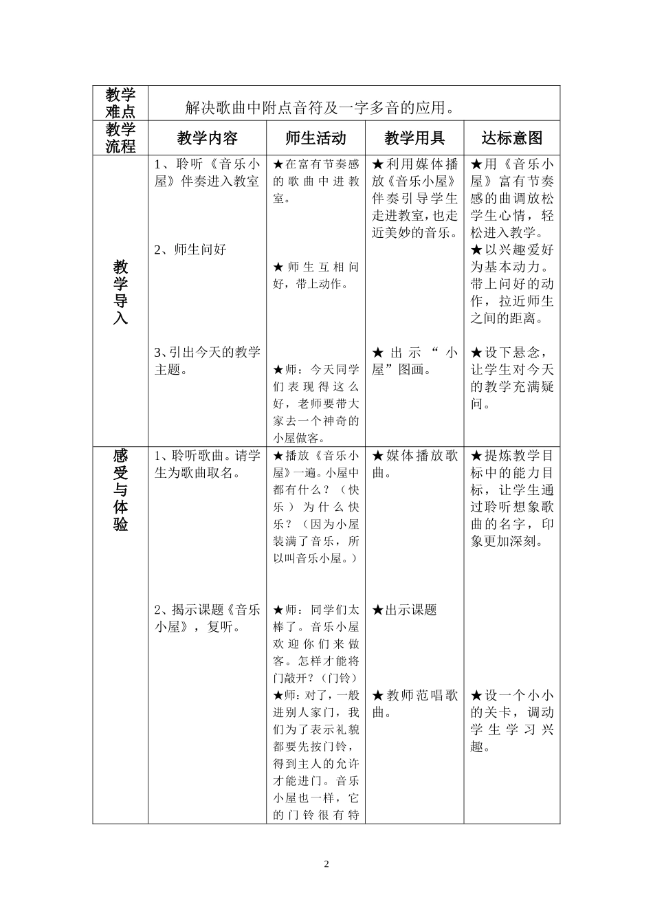 音乐小屋教案_第2页