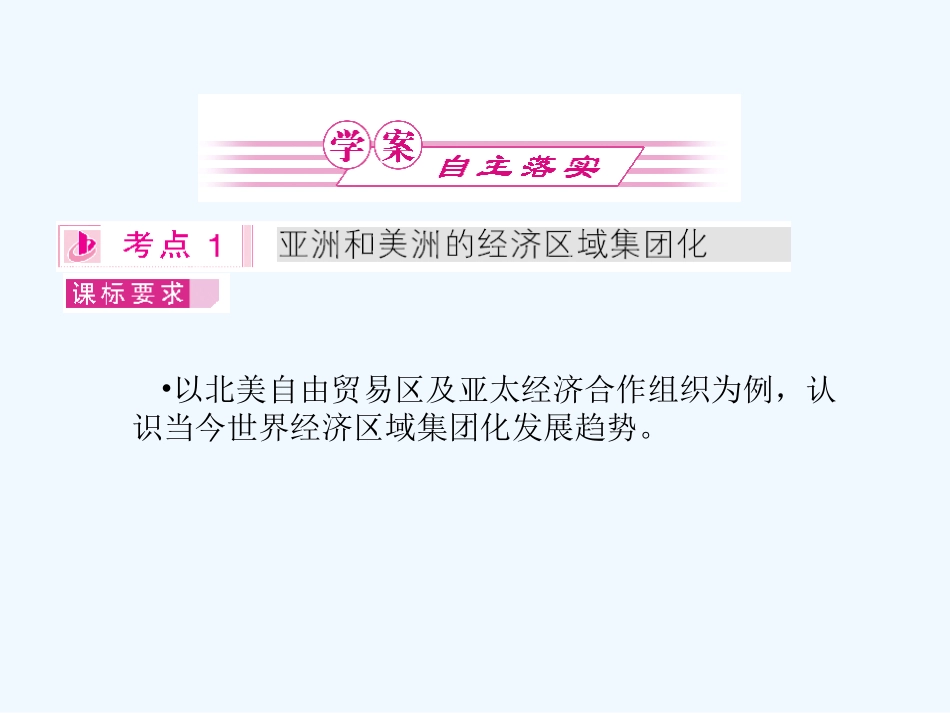 《金版新学案》2011高三历史一轮复习 第26讲 亚洲和美洲的区域集团化与经济全球化的趋势课件 岳麓版_第2页