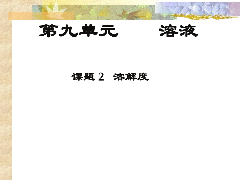 初中化学《溶解度》PPT课件_第1页