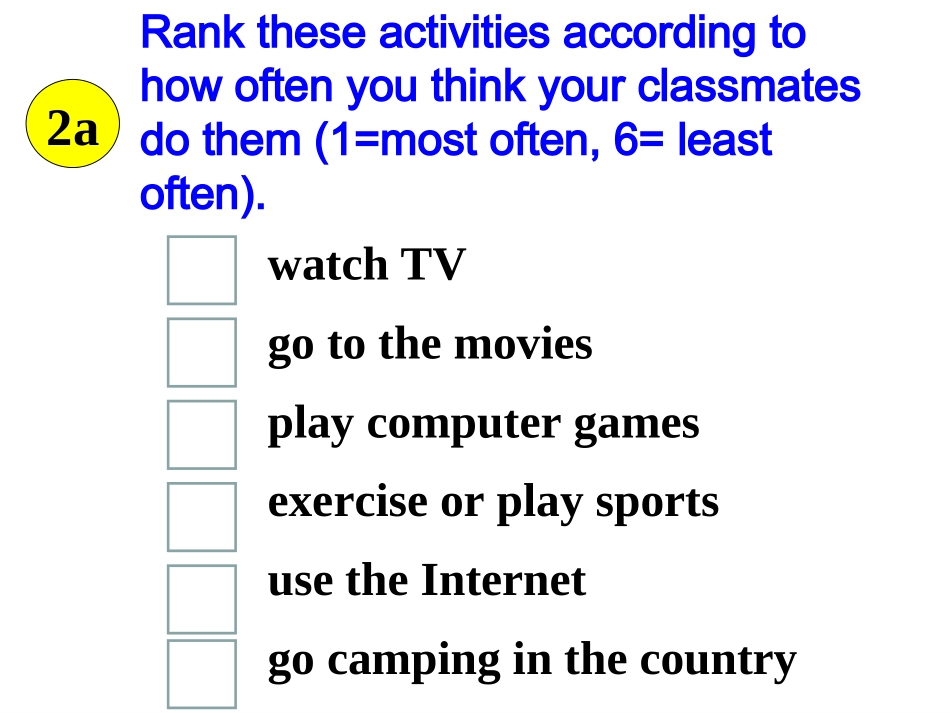 【2015备课同步】人教版八年级英语上册Unit2HowoftendoyouexerciseSectionB课件_第3页