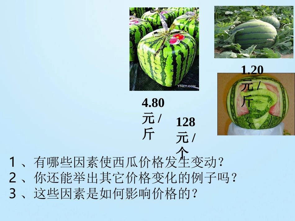 任市中学2015年秋高中政治21影响价格的因素课件新人教版必修1_第2页