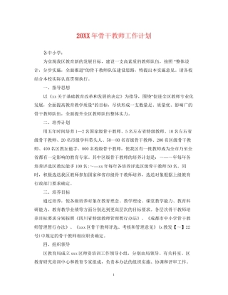 骨干教师工作计划2