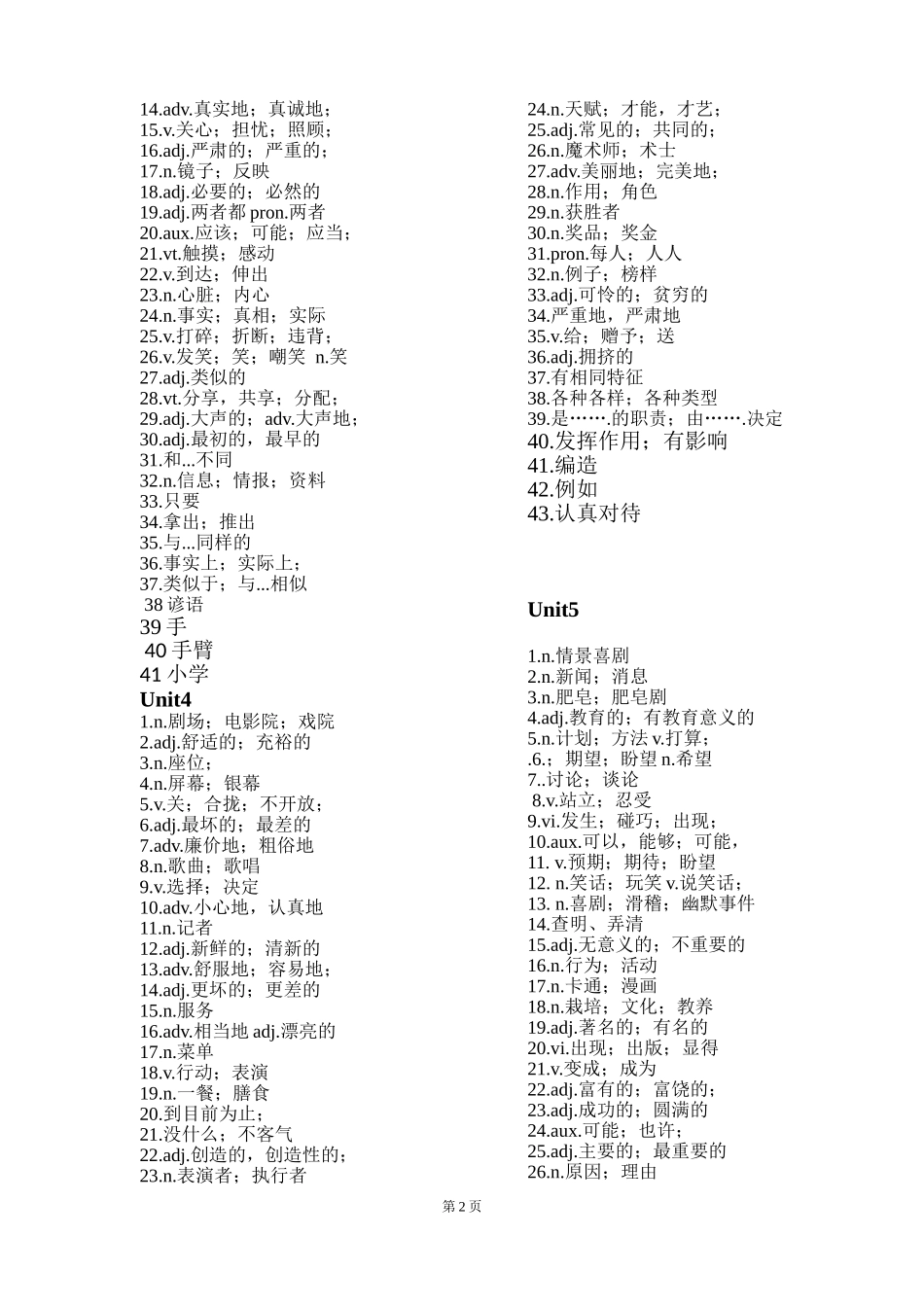 2013新人教版八年级上册英语单词表默写版_第2页