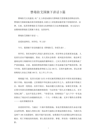 禁毒防艾国旗下讲话3篇