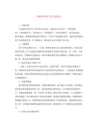 团组织年度工作计划范文