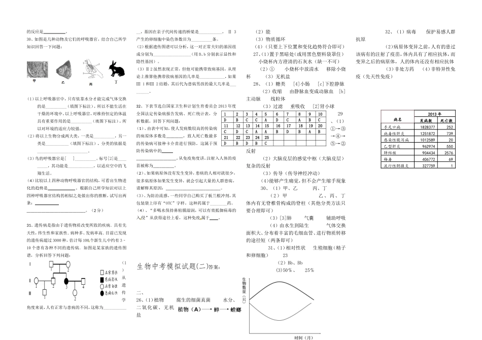 2015年生物中考模拟试题(二)_第3页