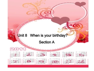 新目标初一英语上册unit8Whenisyourbirthda