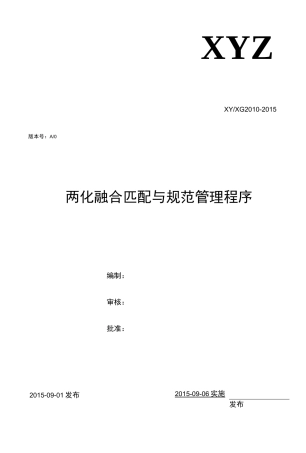 13两化融合匹配与规范管理程序