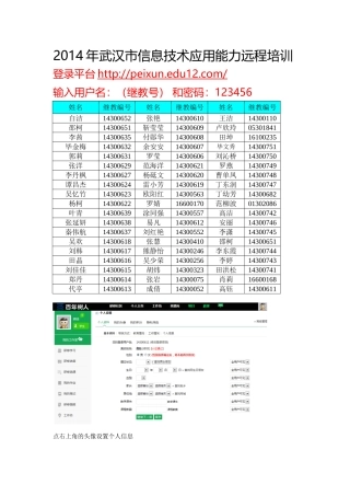 2014年武汉市信息技术应用能力远程培训（操作说明）