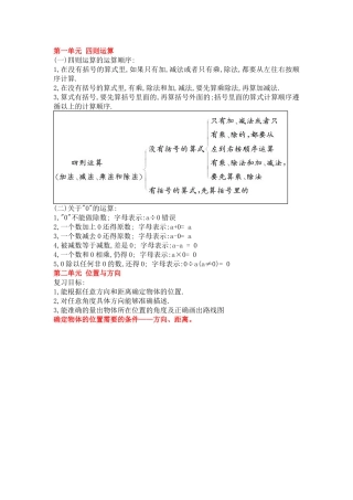 人教版四年级下册数学复习资料[1]
