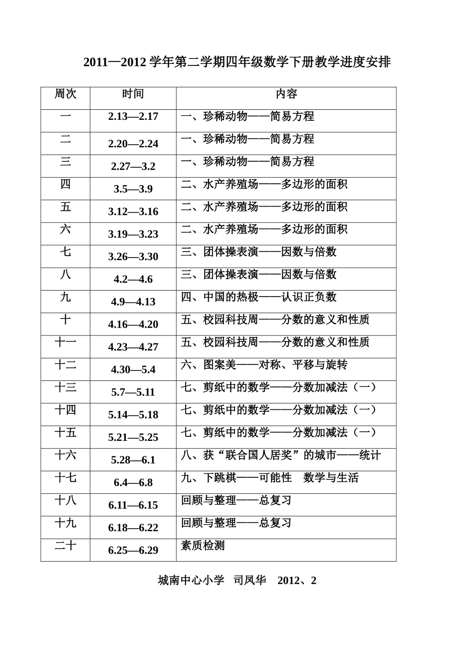青岛版小学四年级数学教案(下册)_第2页