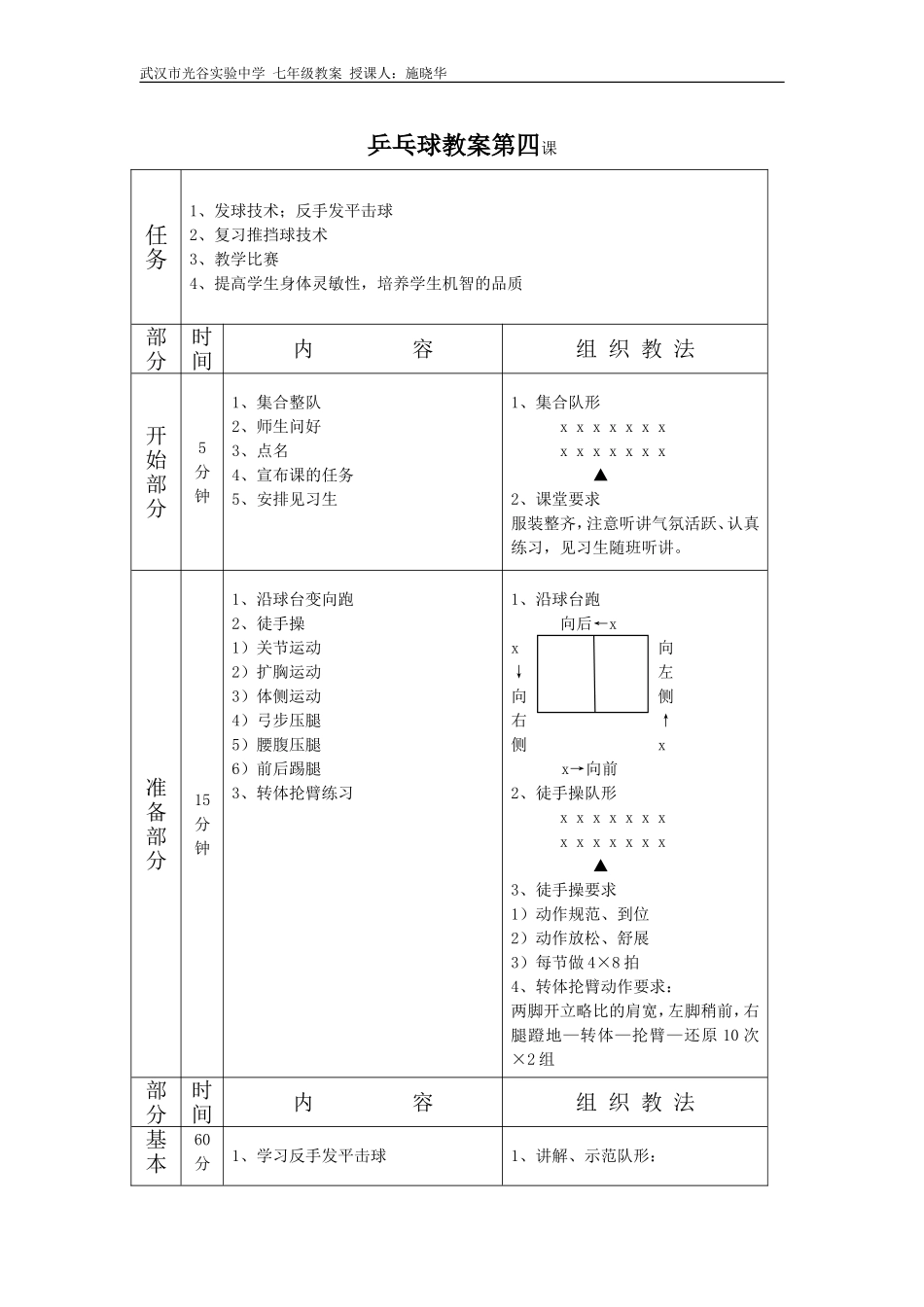 乒乓球教案第四课_第1页
