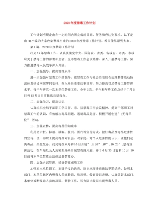2020年度禁毒工作计划