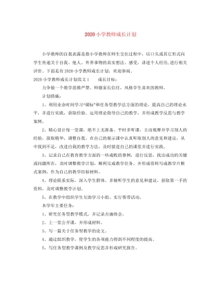小学教师成长计划