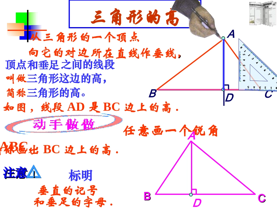 三角形的高中线角平分线、稳定性_第3页