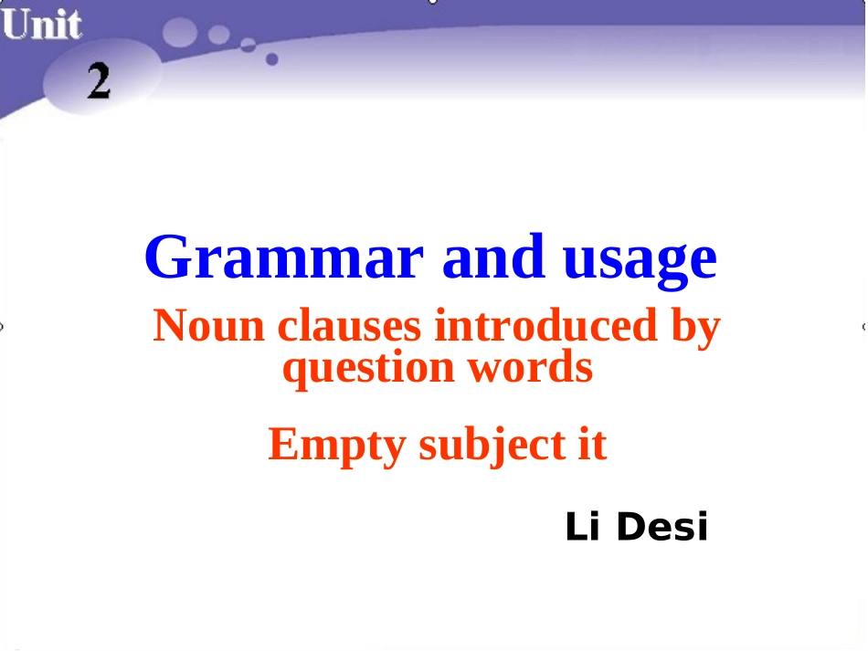 Book-3-U2-Grammar-and-usage李德四_第1页