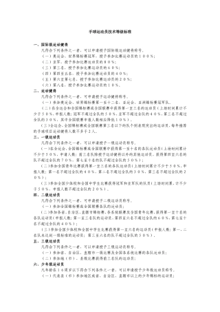 手球运动员技术等级标准