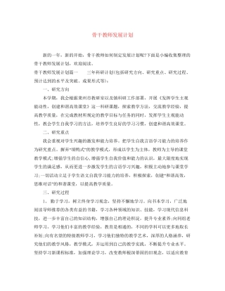 骨干教师发展计划