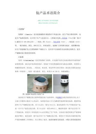 主要钛产品术语简介