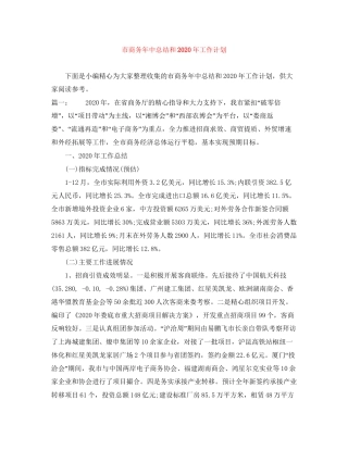 市商务年中总结和年工作计划