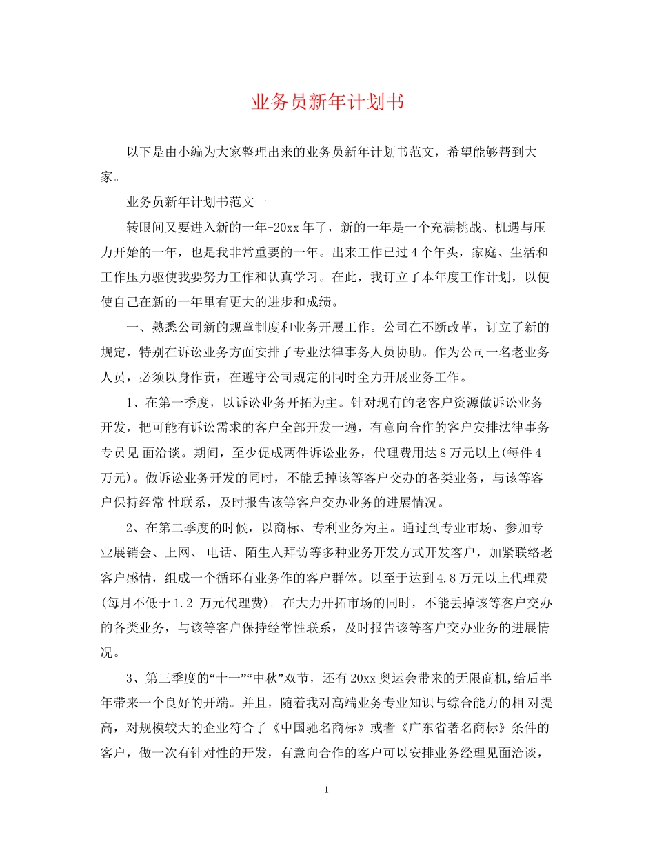 业务员新年计划书_第1页