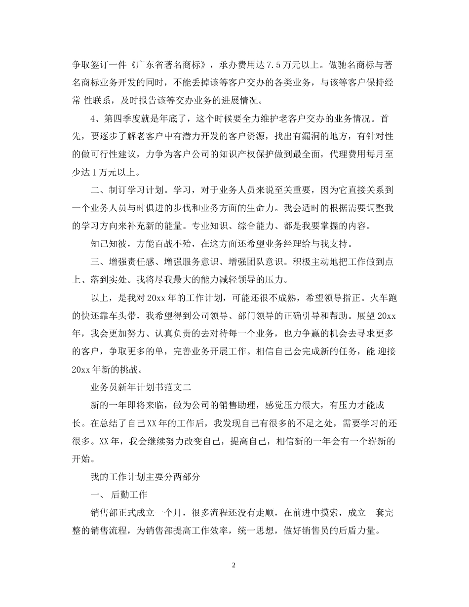 业务员新年计划书_第2页