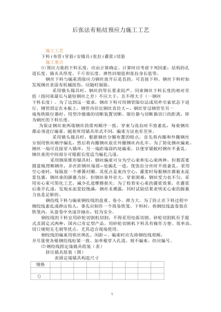 后张法有粘结预应力施工工艺