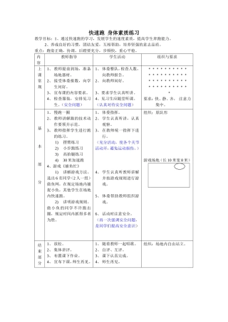 快速跑身体素质练习
