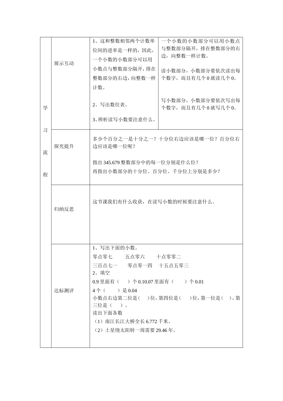 小数的读法和写法教学设计_第2页