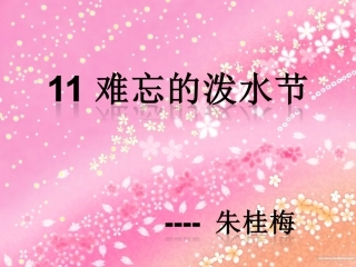人教新课标二年级语文下册《难忘的泼水节_4》PPT课件
