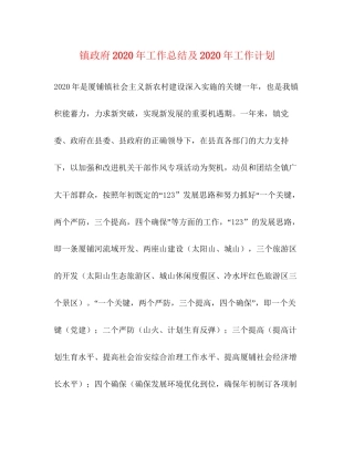 镇政府年工作总结及年工作计划