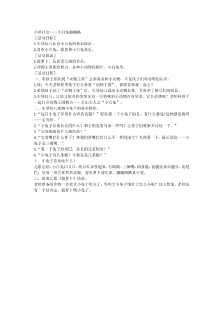 小班社会——小白兔蹦蹦跳