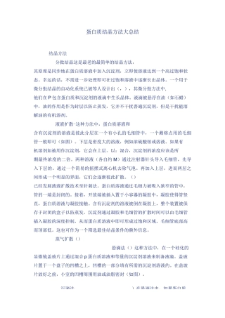 蛋白质结晶方法大总结.