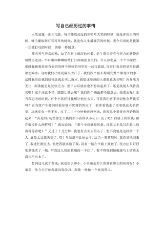 写自己经历过的事情