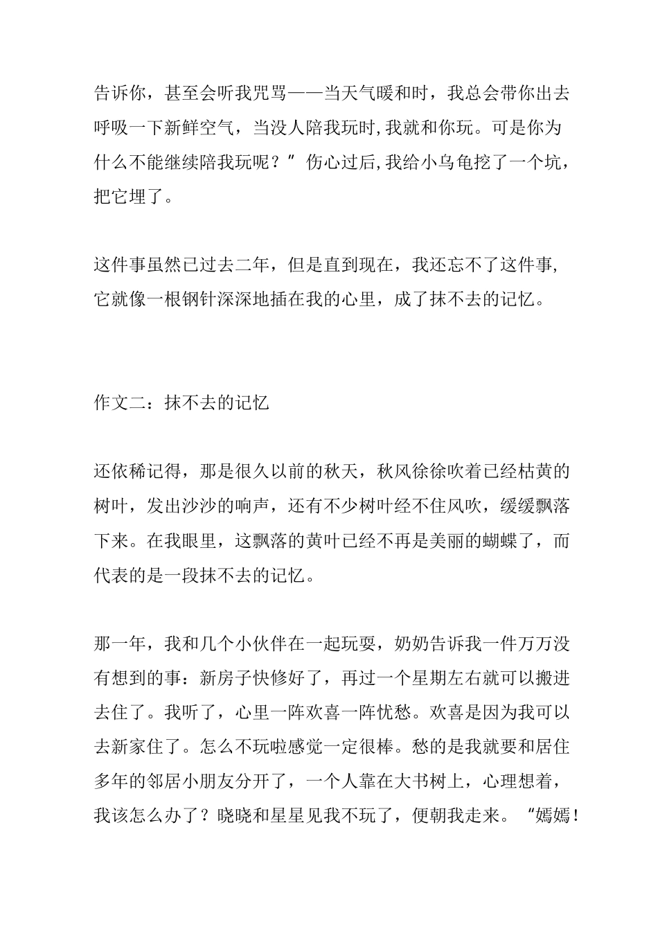 抹不去的记忆作文500字_第2页