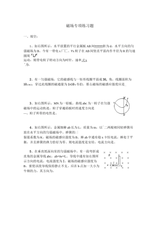 磁场专项练习题