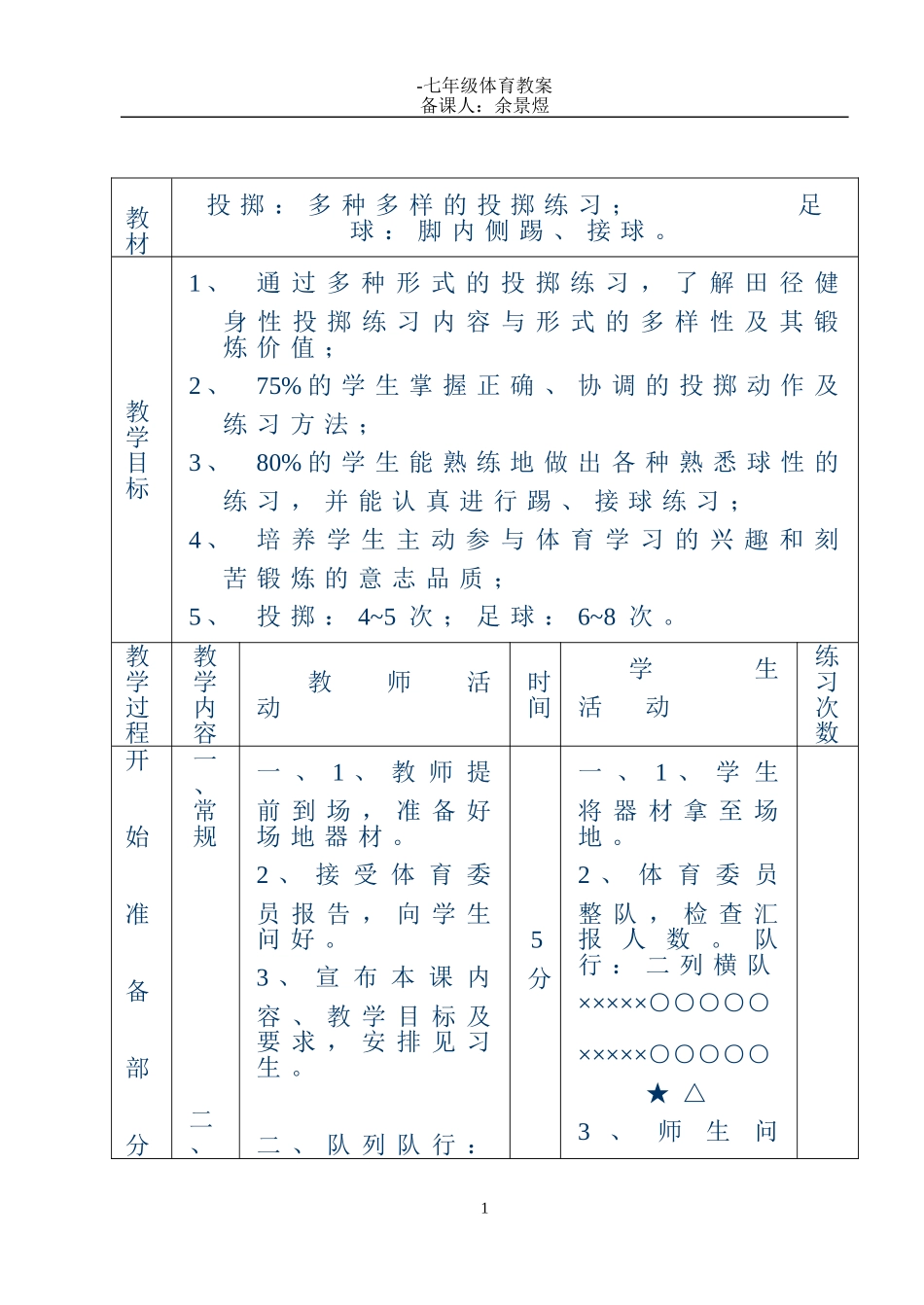 【教案全集】初中体育课教案全集_第1页