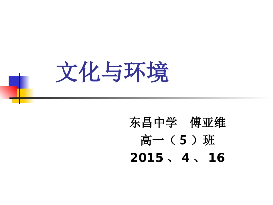 傅亚维《文化与环境》_第1页