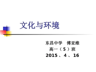 傅亚维《文化与环境》