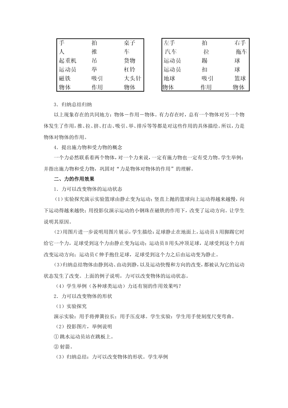 八年级物理下册第七章第1节《力》教案（新版）新人教版_第3页