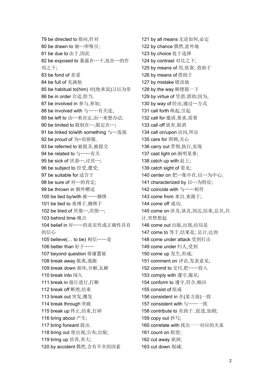 高中英语常见词组_第2页