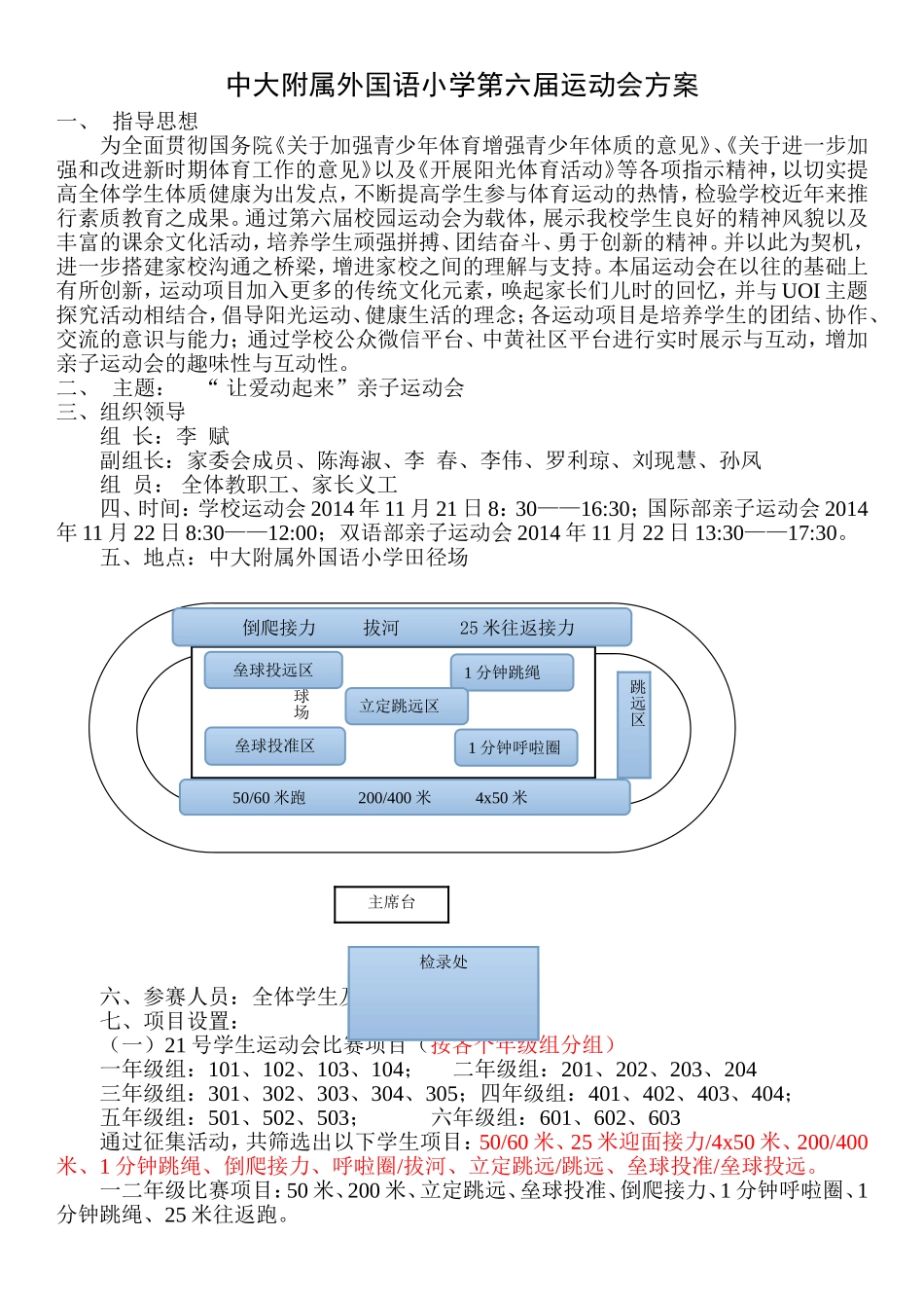 中大附属外国语小学第六届运动会方案定稿_第1页